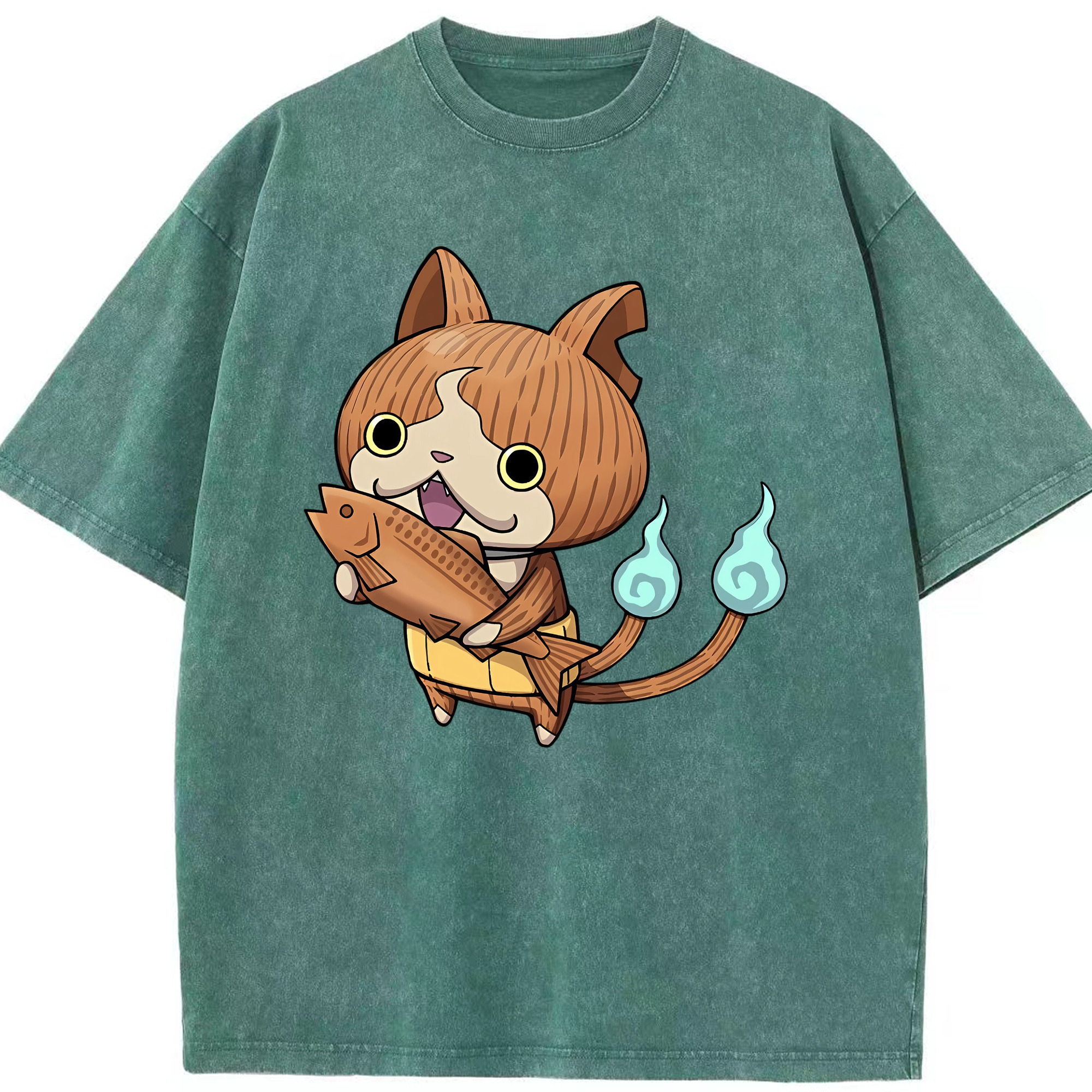 （画像用） 妖怪ウォッチ Yo-kai Watch 綿100% ヴィンテージ風 半袖Tシャツ（フロントプリント）